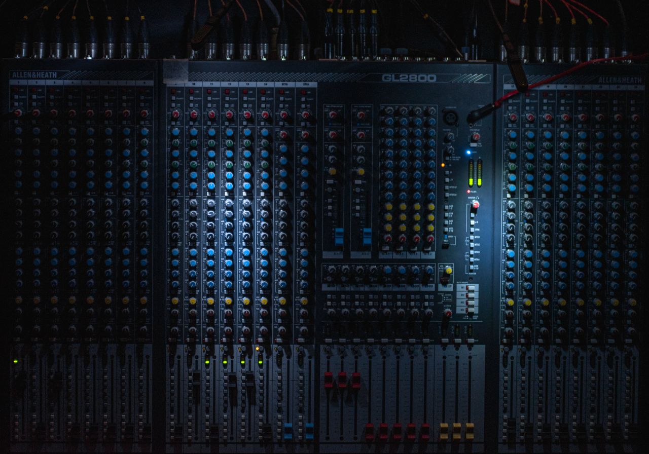 Professional music production studio